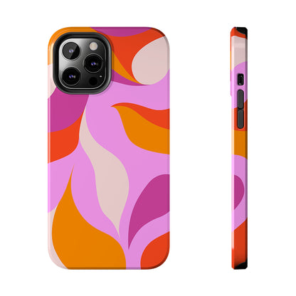 Peachy Swirls (iPhone Case 11-15)Elevate your iPhone's protection and style with RimaGallery's Peachy Swirls design in sunset shades On case, featuring dual-layer defense and a sleek, glossy finish.RimaGallery