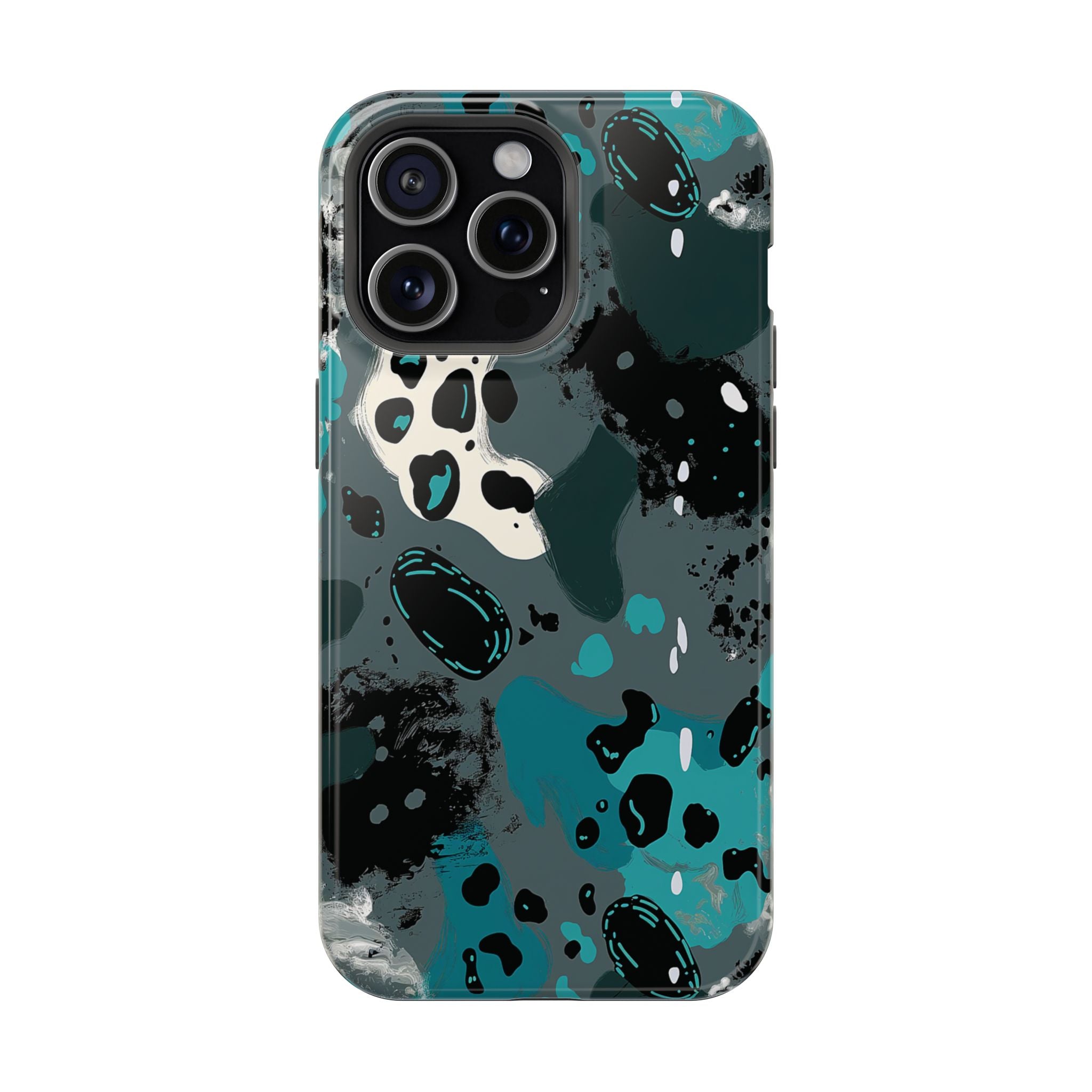 Teal Abstract Camo Magnetic Impact-Resistant Phone Case