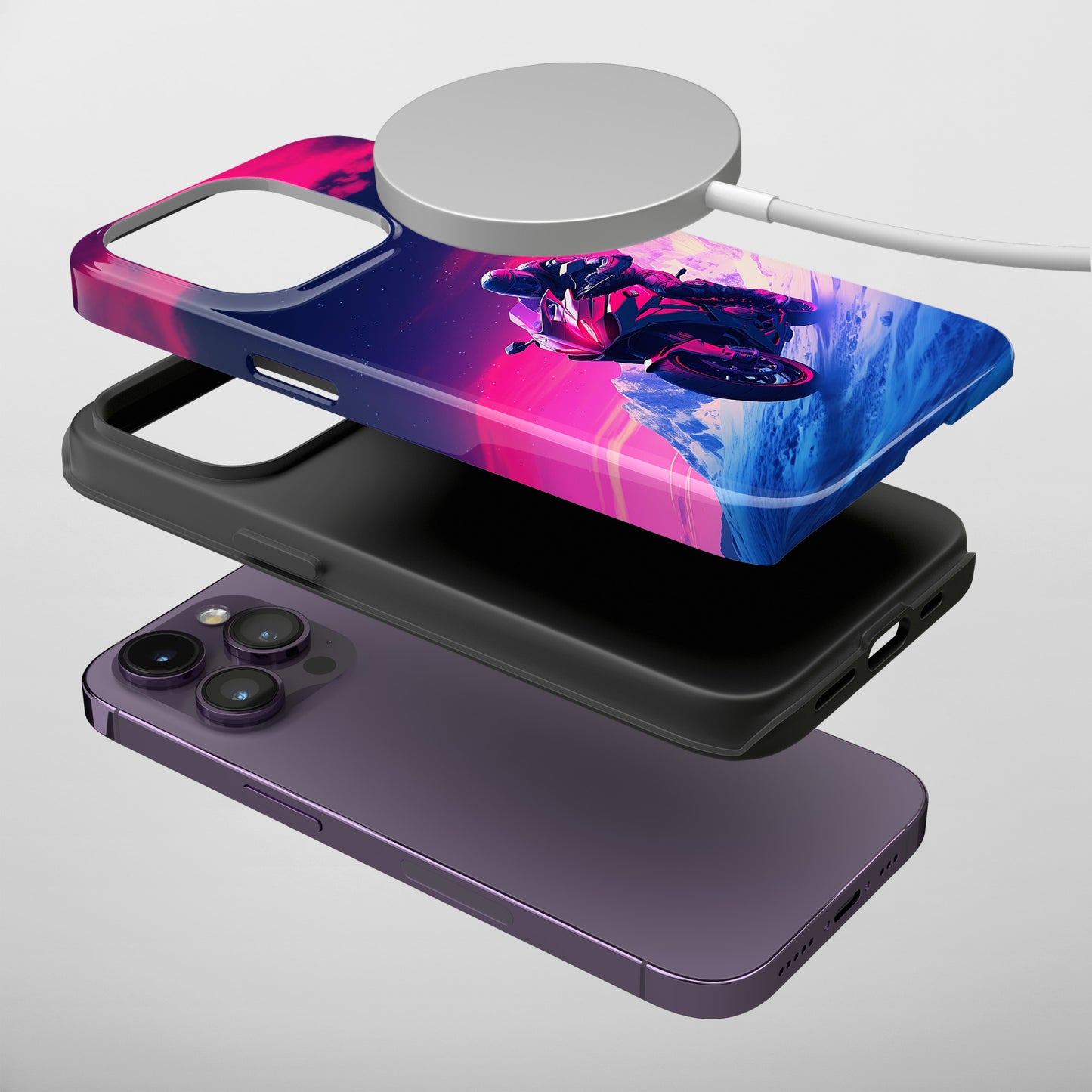 Twilight Rider (iPhone MagSafe Case)Twilight Rider MagSafe Durable Case: Style Meets Protection 📱✨
Upgrade your device with Rima Gallery's Twilight Rider MagSafe Durable Case. This case isn’t just aboRimaGallery