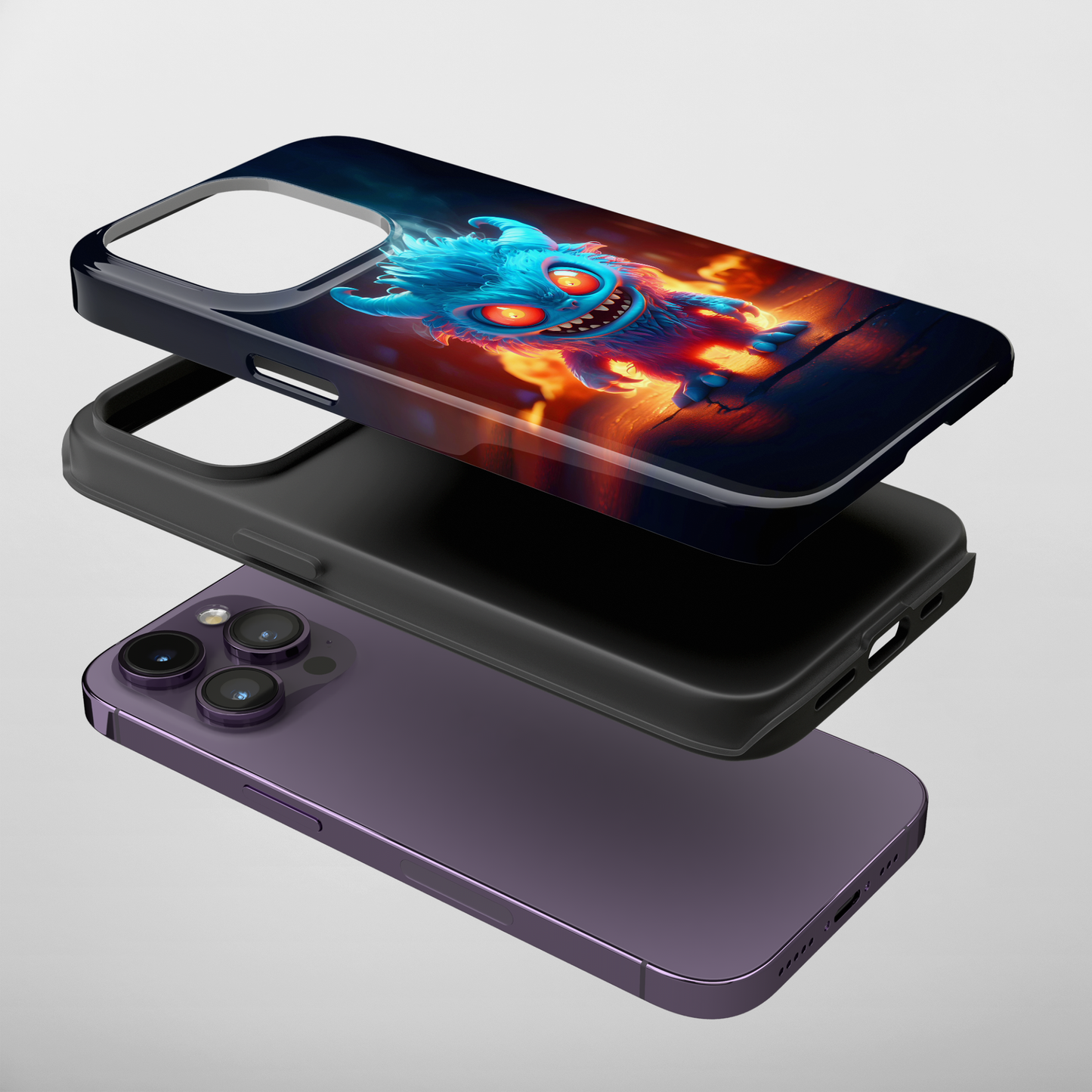 Fiery Monster (iPhone Case 11-15)Protect and personalize your iPhone 11, 12, 13, 14, &amp; 15 with RIMA's Tough Phone Case. Featuring robust materials, sleek design, and compatibility with wireless RimaGallery