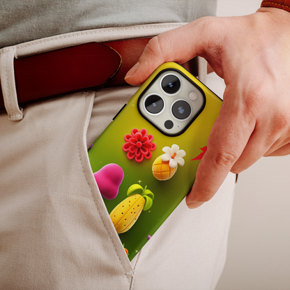 Whimsy Garden (iPhone Case 11-15)Secure your iPhone 11-15 with RIMA's durable case: Polycarbonate shell, rubber lining for shock absorption, and supports wireless chargingRimaGallery