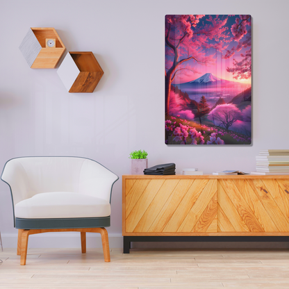 Pink cherry blossoms in full bloom (Acrylic)