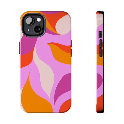 Peachy Swirls (iPhone Case 11-15)Elevate your iPhone's protection and style with RimaGallery's Peachy Swirls design in sunset shades On case, featuring dual-layer defense and a sleek, glossy finish.RimaGallery