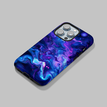Nebula Swirl (iPhone Case 11-15)Elevate your iPhone's protection and style with RimaGallery's TVibrant cosmic swirls in a nebula palette On case, featuring dual-layer defense and a sleek, glossy fiRimaGallery