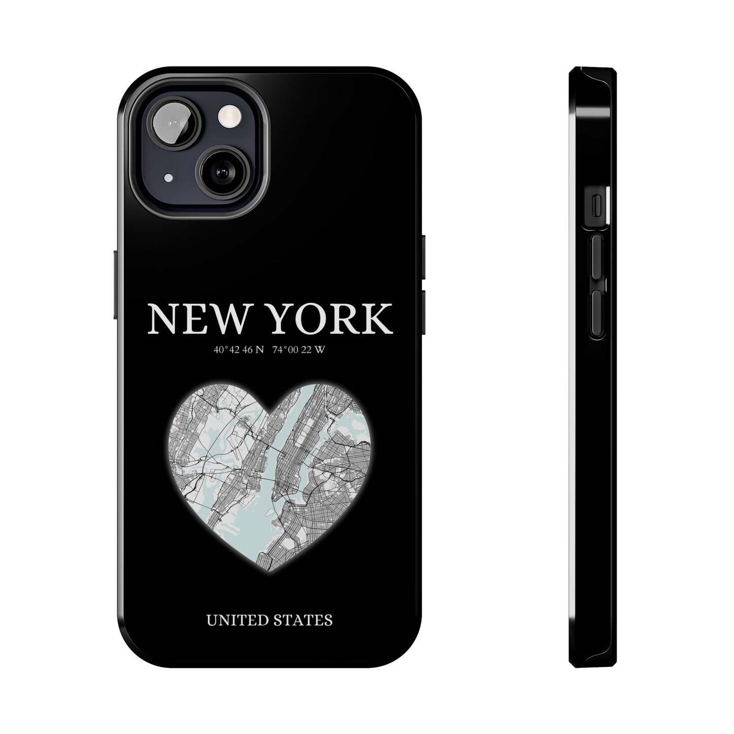 Elevate your iPhone with RimaGallery's New York Heartbeat case. Sleek design meets durability for stylish protection. Free US shipping.-York Heartbeat - Black (iPhone Case 11-15)