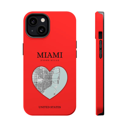 Miami Heartbeat - Red (iPhone MagSafe Case)Elevate your iPhone's style with the Miami Heartbeat Red MagSafe Case, offering robust protection, MagSafe compatibility, and a choice of matte or glossy finish. PerRimaGallery