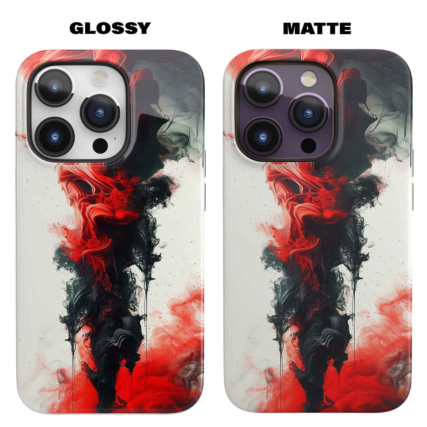 Ruby Ripples (iPhone MagSafe Case)Elevate your iPhone's protection and style with RimaGallery's Vibrant red ink flows on a MagSafe Case against a dark backdrop. Enjoy dual-layer defense, vibrant desiRimaGallery