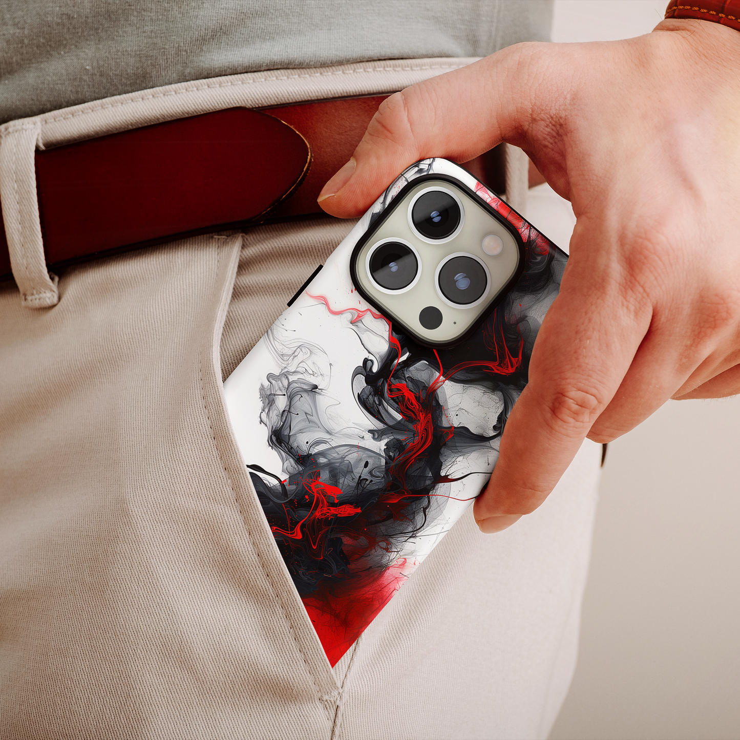 Scarlet Shadows (iPhone MagSafe Case)Rima Gallery presents the exclusive Psychedelic Flow MagSafe Durable Case For iphone 13, 14, 15, Pro, Max. Discover elegance with our iPhone 13-15 MagSafe Case: LighRimaGallery