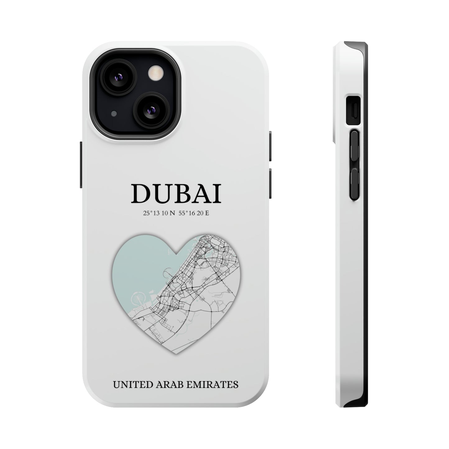 Dubai Heartbeat - White (iPhone MagSafe Case)Celestial Drive Revolutionize your iPhone's look and feel with RIMA Tough Phone Case – ultimate protection meets elegant style for iPhone 11-15. Grab yours now! 🛡️?imaGallery