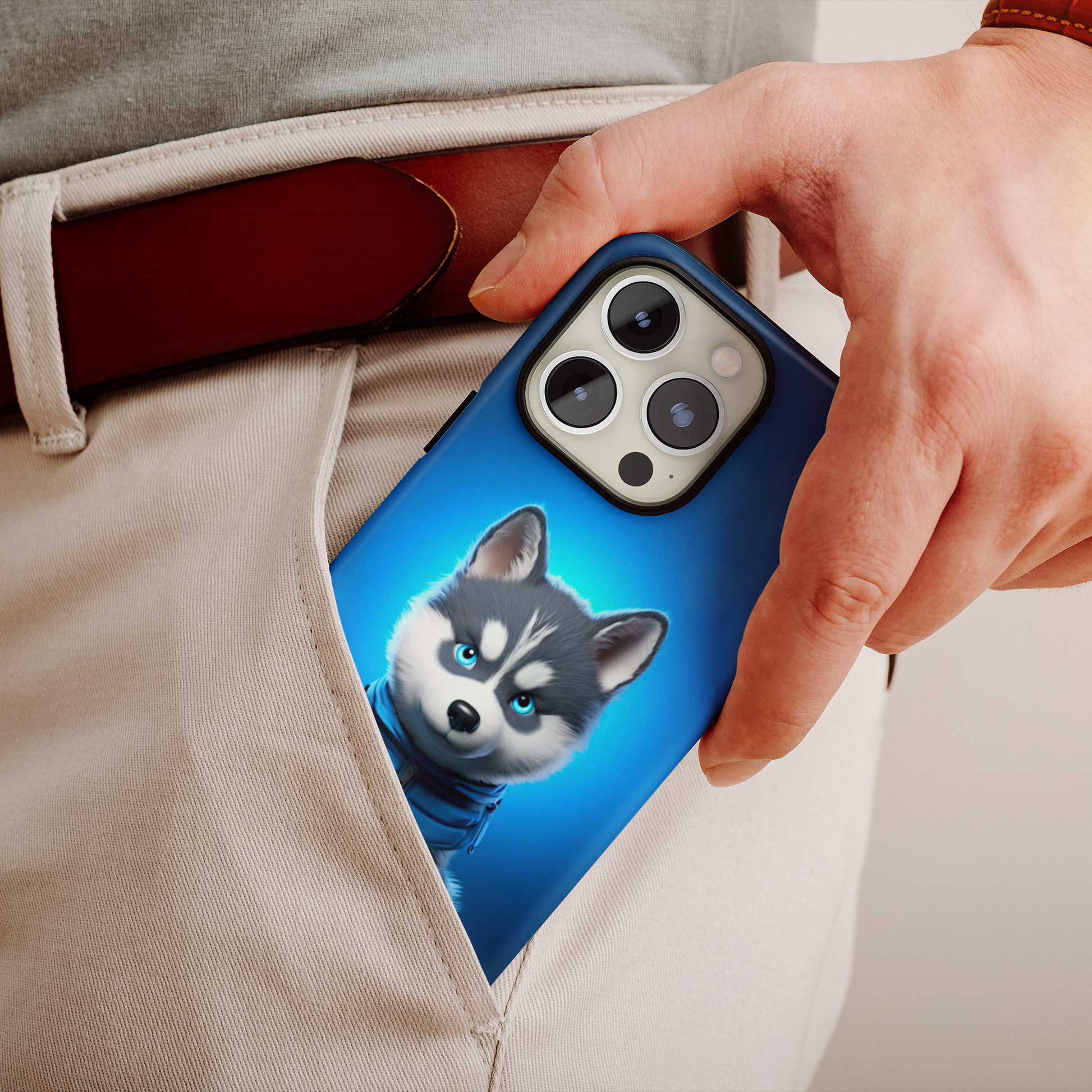 Blue Husky Charm (iPhone MagSafe Case)Blue Husky Charm MagSafe Durable Case: Style Meets Protection 📱✨
Upgrade your device with Rima Gallery's Blue Husky Charm MagSafe Durable Case. This case isn’t justRimaGallery