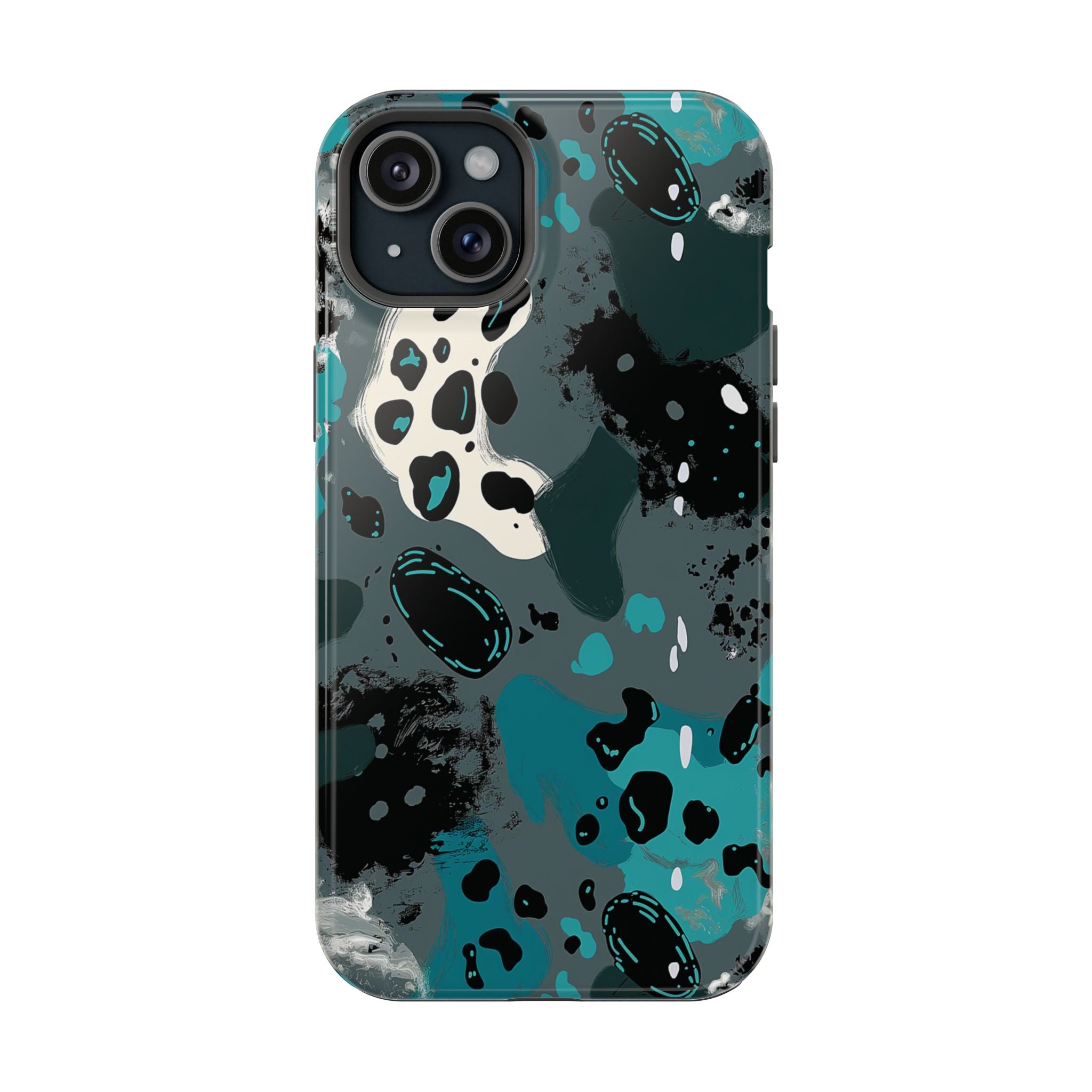 Teal Abstract Camo Magnetic Impact-Resistant Phone Case
