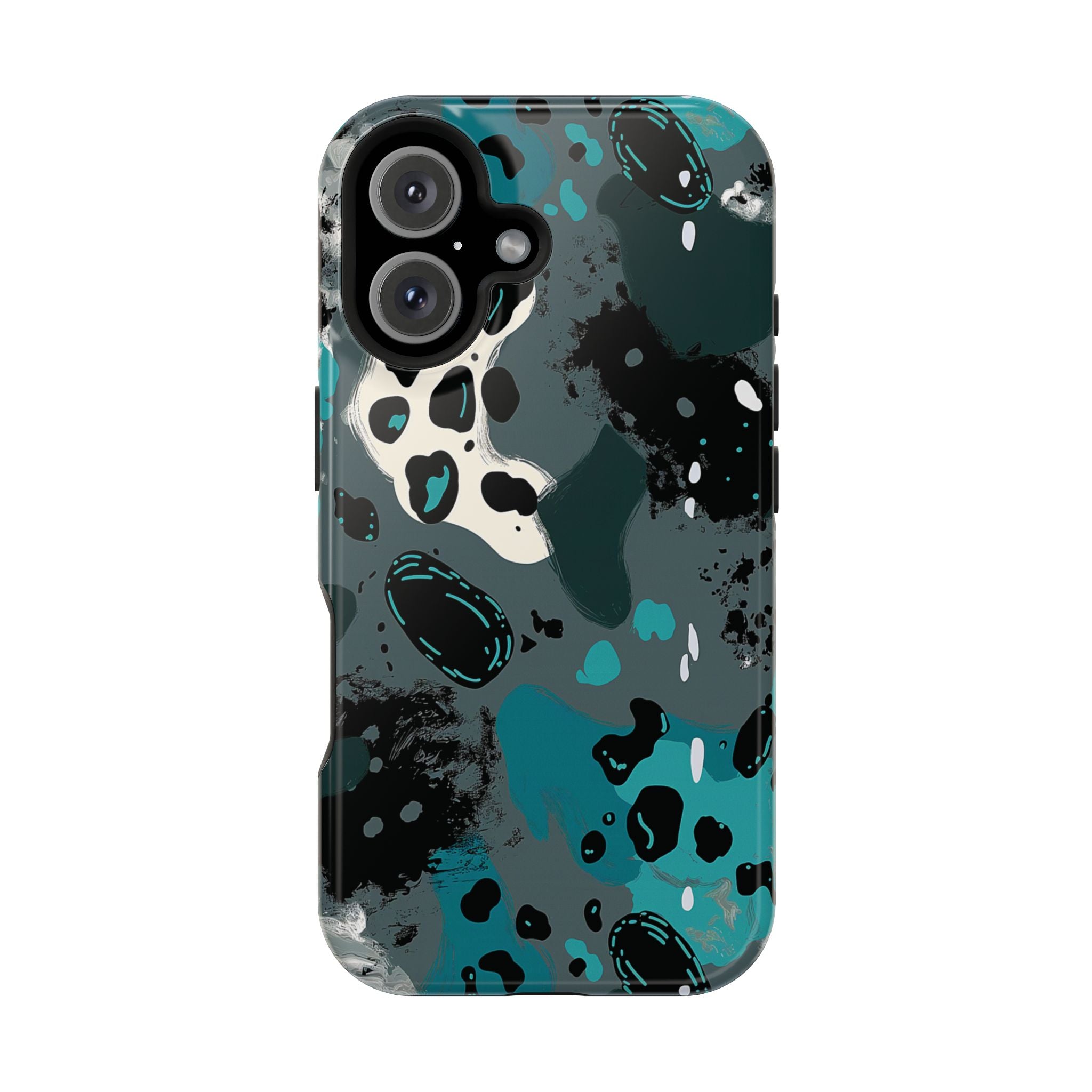 Teal Abstract Camo Magnetic Impact-Resistant Phone Case
