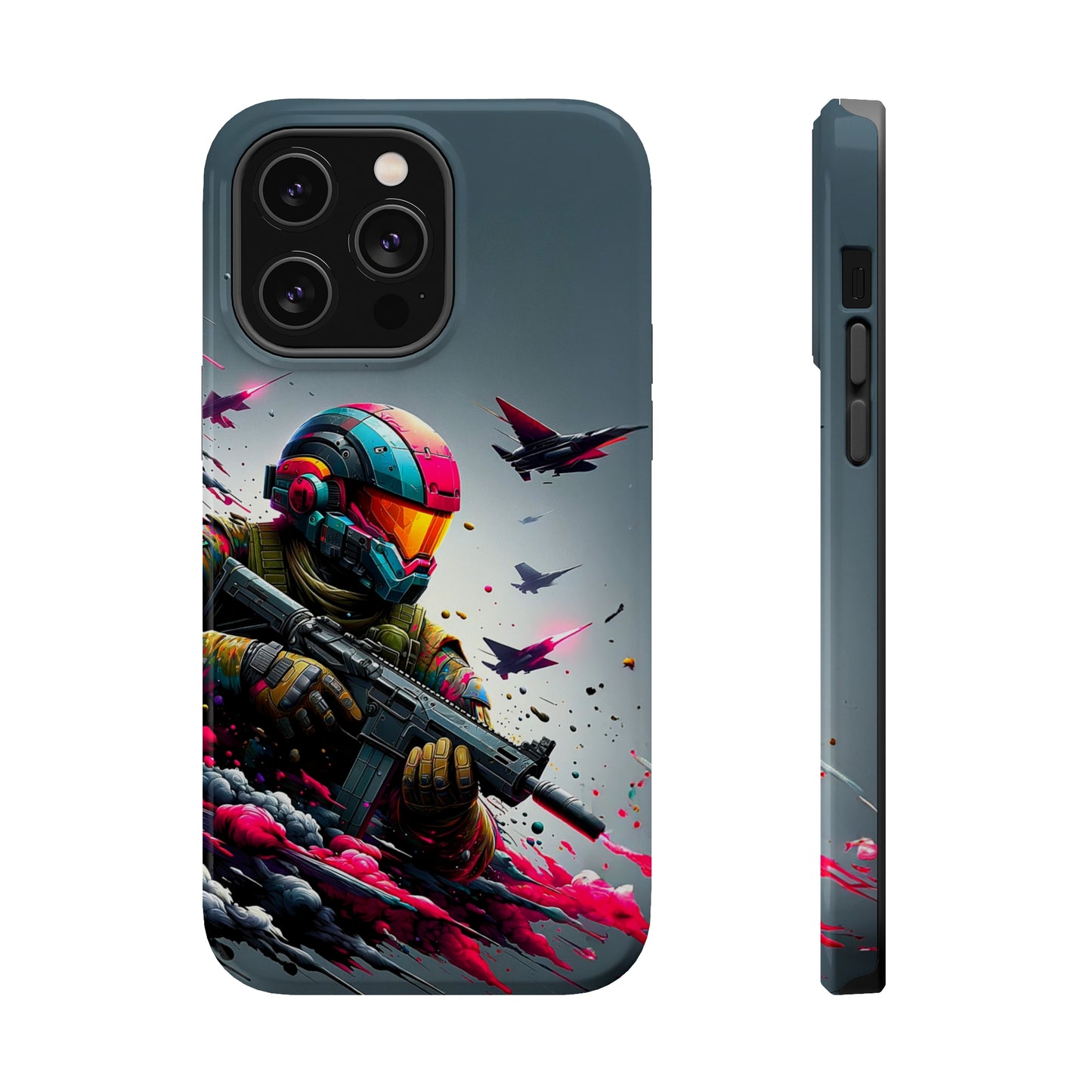 Spectrum Soldier (iPhone MagSafe Case)Spectrum Soldier MagSafe Durable Case: Style Meets Protection 📱✨
Upgrade your device with Rima Gallery's Spectrum Soldier MagSafe Durable Case. This case isn’t justRimaGallery