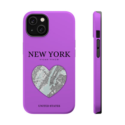 Add a touch of New York to your iPhone with the Purple Heartbeat MagSafe Case, offering durable protection, seamless MagSafe compatibility, and a choice between matt-York Heartbeat - Purple (iPhone MagSafe Case)