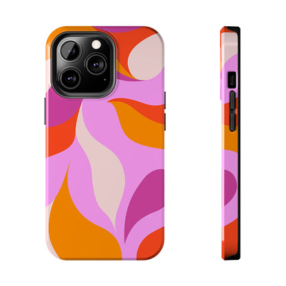 Peachy Swirls (iPhone Case 11-15)Elevate your iPhone's protection and style with RimaGallery's Peachy Swirls design in sunset shades On case, featuring dual-layer defense and a sleek, glossy finish.RimaGallery
