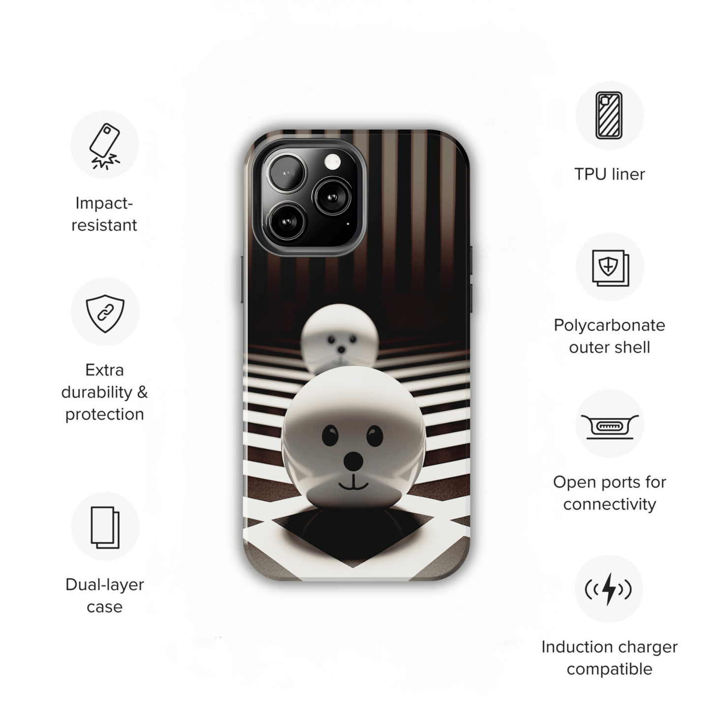 Black and White Blobs (iPhone Case 11-15)