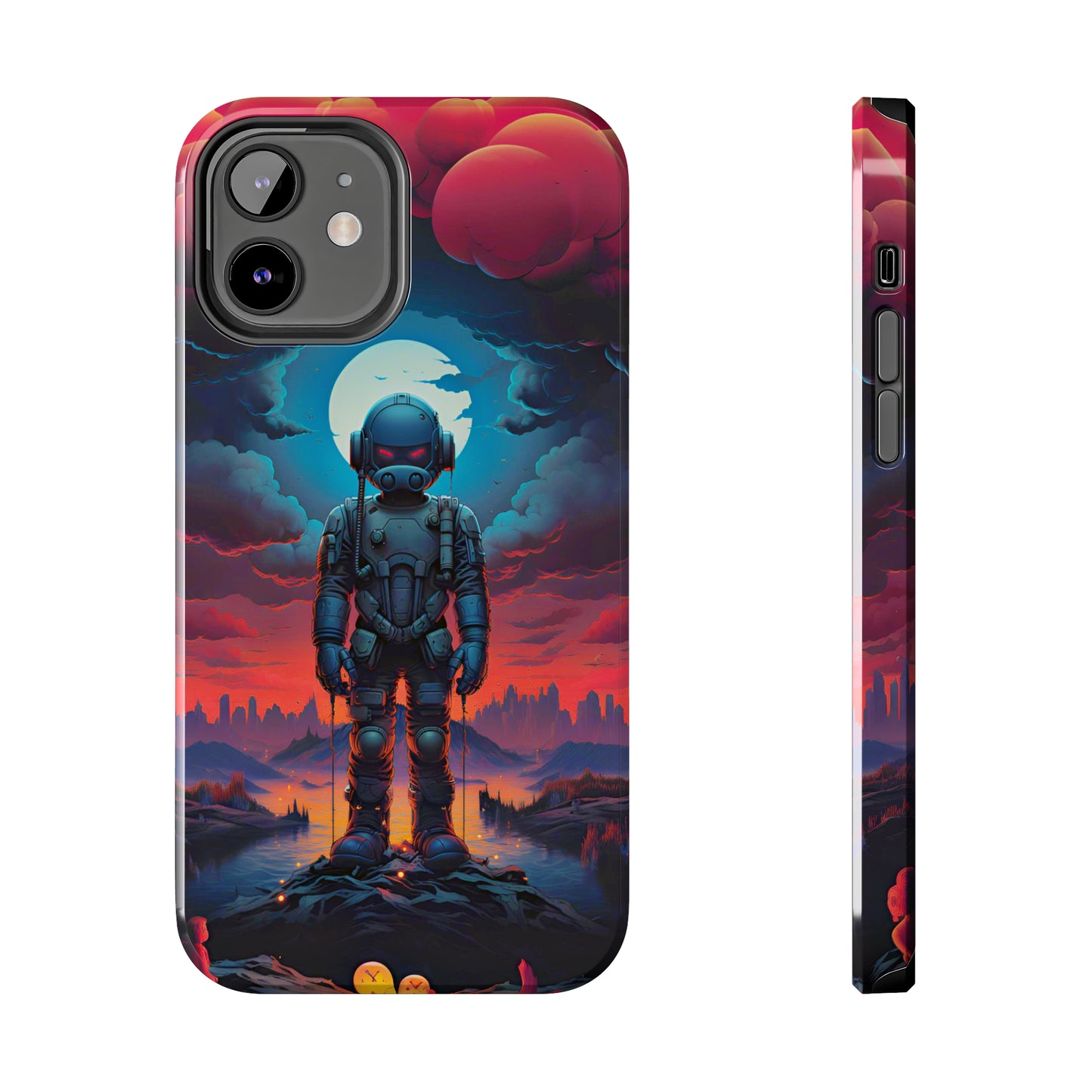 Stellar Sentinel Robot Soldier (iPhone Case 11-15)Guardian of the Galaxy 🌌🤖: Elevate your tech game with our "Stellar Sentinel" phone case, spotlighting a robot soldier, helmeted and vigilant, set against the mesmRimaGallery