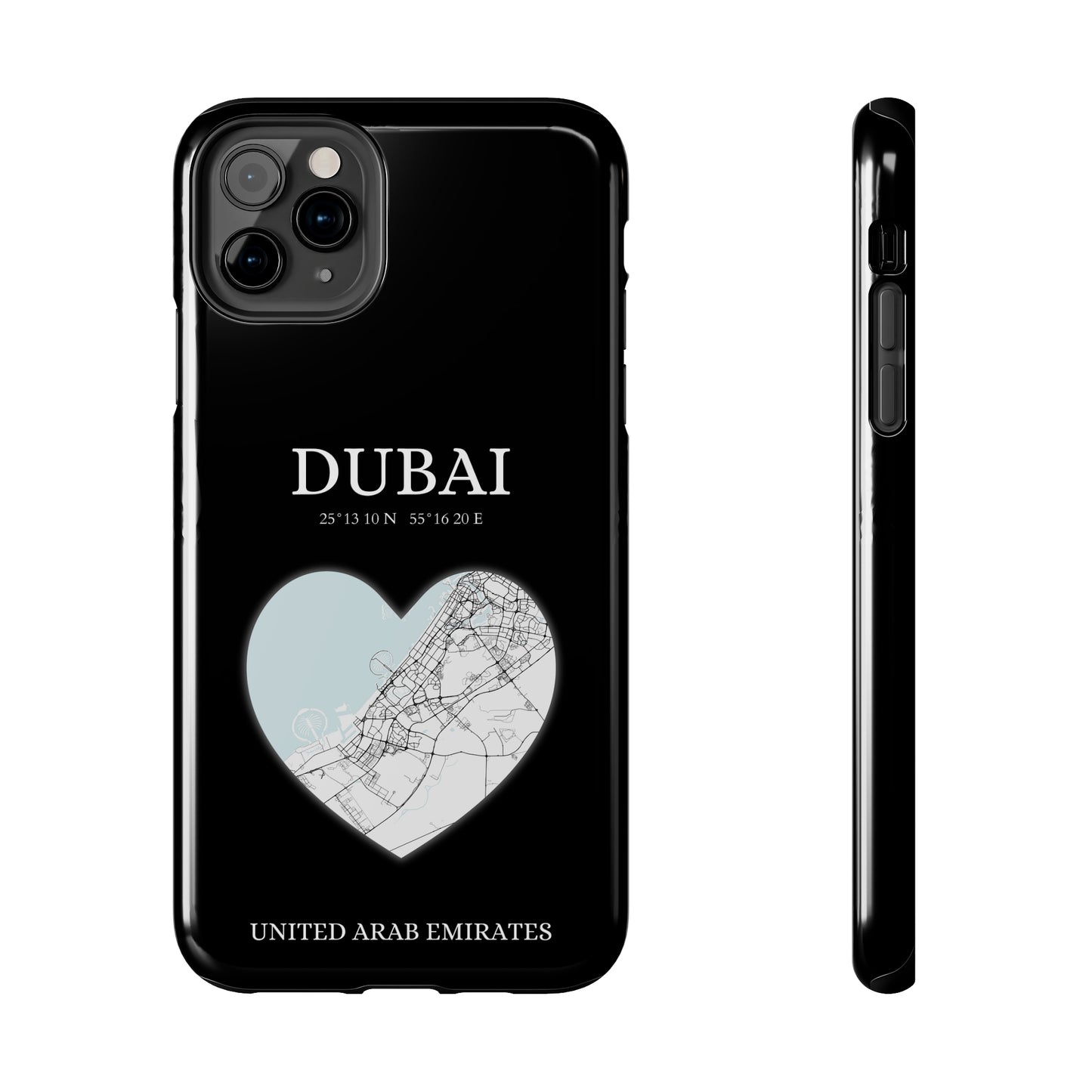Dubai Heartbeat - Black (iPhone Case 11-15)Elevate your iPhone with RimaGallery's Dubai York Heartbeat case. Sleek design meets durability for stylish protection. Free US shipping.RimaGallery