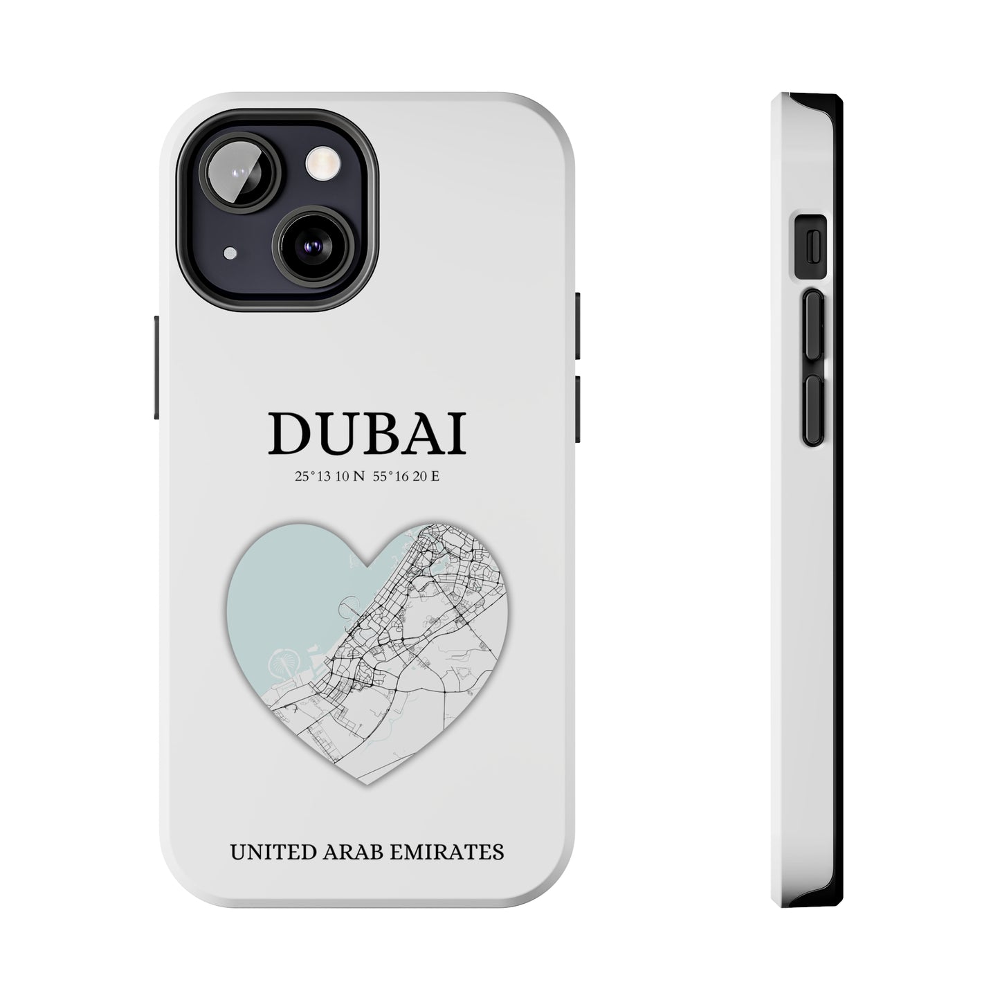 Dubai Heartbeat - White (iPhone Case 11-15)Capture the essence of Dubai with RimaGallery's Heartbeat White iPhone case, blending durable protection and unique design. Perfect for iPhone 11-15 models. Free shiRimaGallery