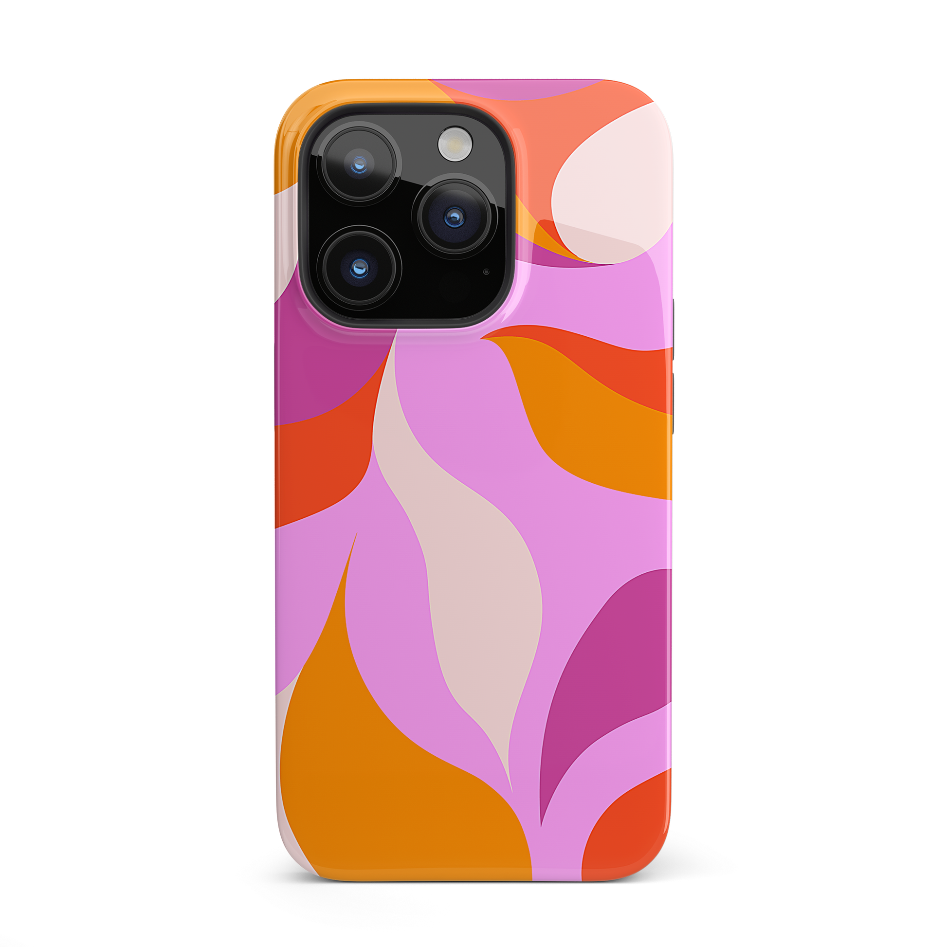 Peachy Swirls (iPhone MagSafe Case)Elevate your iPhone's protection and style with RimaGallery's Peachy Swirls design in sunset shades on a MagSafe Case against a dark backdrop. Enjoy dual-layer defenRimaGallery