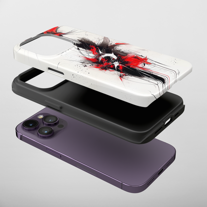 Ebony Flare (iPhone Case 11-15)Secure your iPhone 11-15 with RIMA's durable case: Polycarbonate shell, rubber lining for shock absorption, and supports wireless chargingRimaGallery