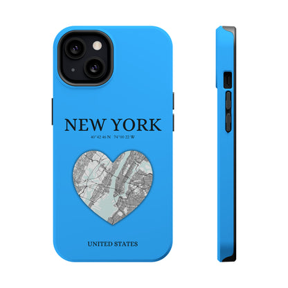 Add a touch of New York to your iPhone with the Sky Blue Heartbeat MagSafe Case, offering durable protection, seamless MagSafe compatibility, and a choice between ma-York Heartbeat - Sky Blue (iPhone MagSafe Case)