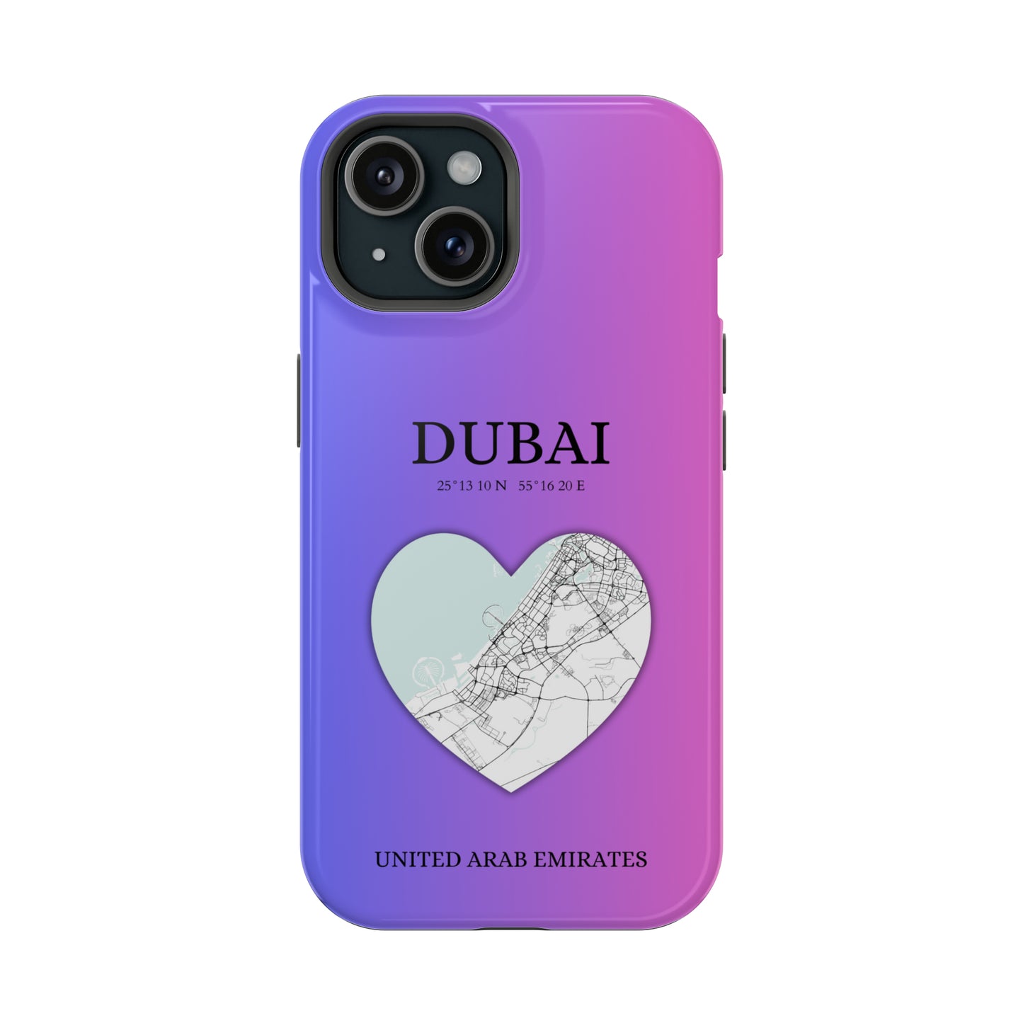 Dubai Heartbeat - Magenta (iPhone MagSafe Case)Elevate your iPhone's style with the Dubai Heartbeat White MagSafe Case, offering robust protection, MagSafe compatibility, and a choice of matte or glossy finish. PRimaGallery