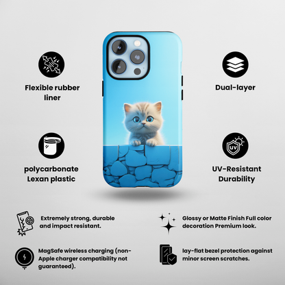Cute Cat in Blue Sky MagSafe Durable Case: Style Meets Protection 📱✨
Upgrade your device with Rima Gallery's Cute Cat in Blue Sky MagSafe Durable Case. This case is-Blue Sky (iPhone MagSafe Case)