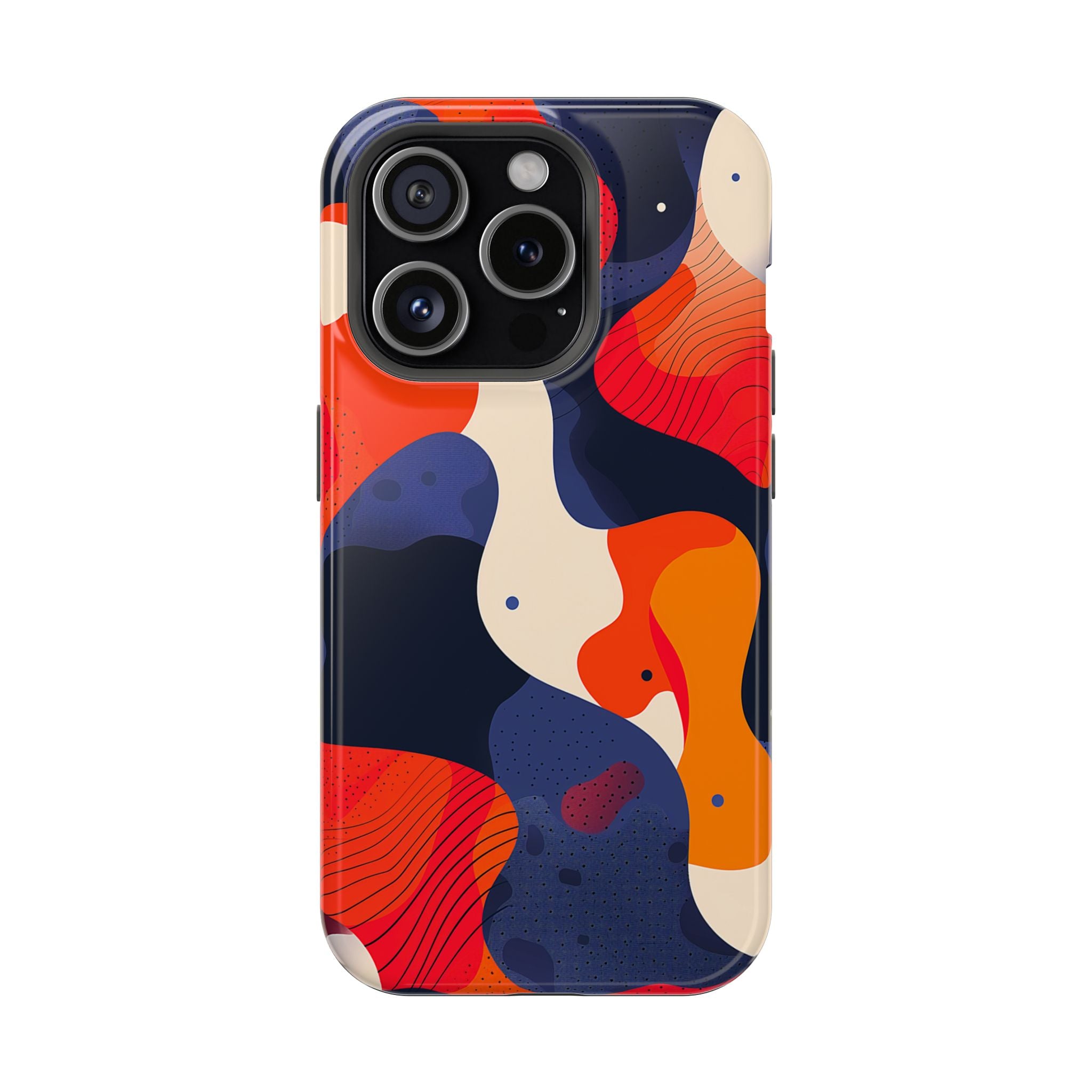 Abstract Colorwave Magnetic Phone Case — Impact-Resistant Protective Cover