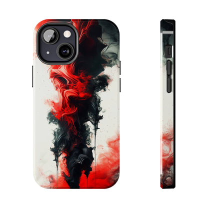 Ruby Ripples (iPhone Case 11-15)Elevate your iPhone's style with a Vibrant red ink flows on a tough case against a dark backdrop design. Sleek, durable protection for models 11-15. Free US shippingRimaGallery