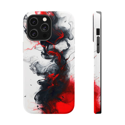 Scarlet Shadows (iPhone MagSafe Case)Rima Gallery presents the exclusive Psychedelic Flow MagSafe Durable Case For iphone 13, 14, 15, Pro, Max. Discover elegance with our iPhone 13-15 MagSafe Case: LighRimaGallery