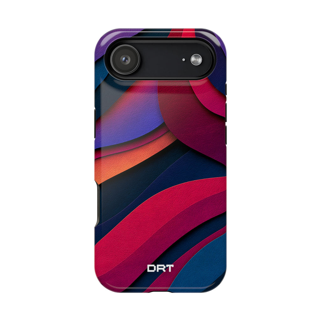 Magnetic Impact-Resistant Phone Case — Abstract Red & Navy Wave Design
