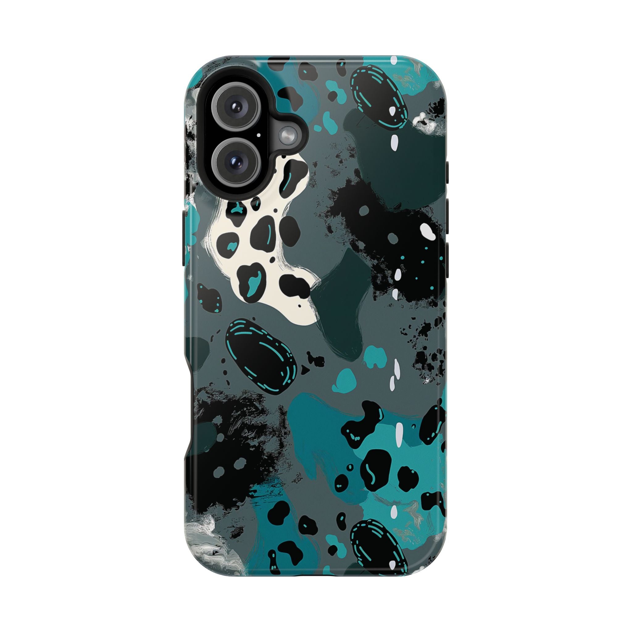 Teal Abstract Camo Magnetic Impact-Resistant Phone Case