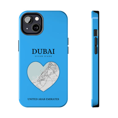 Dubai Heartbeat - Sky Blue (iPhone Case 11-15)Capture the essence of Dubai with RimaGallery's Heartbeat Purple iPhone case, blending durable protection and unique design. Perfect for iPhone 11-15 models. Free shRimaGallery