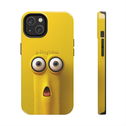 Sunny Daze Yellow Face (iPhone Case 11-15)Splash of Sunshine ☀️📱: Elevate the aesthetics of your device with our "Sunny Daze" phone case! Featuring an irresistibly cute yellow face with magnified eyes, set RimaGallery