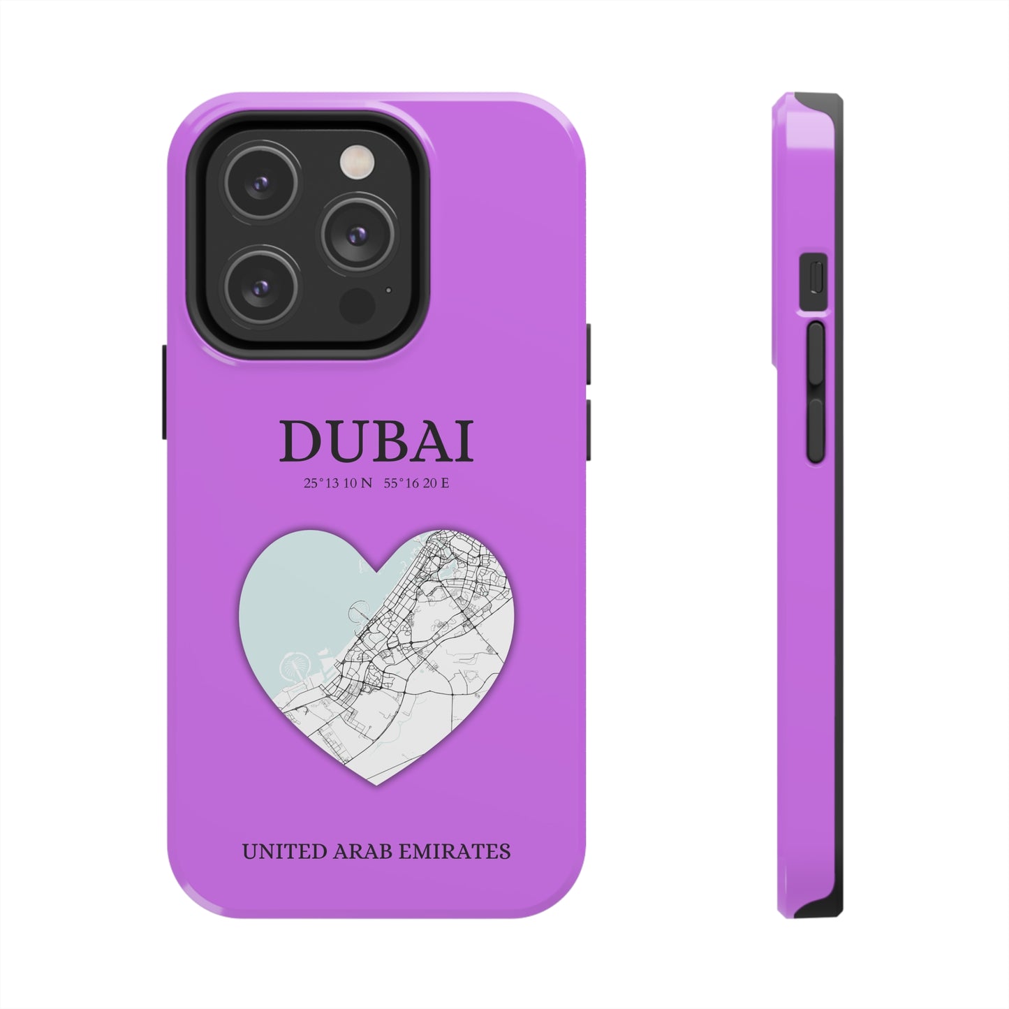 Dubai Heartbeat - Purple (iPhone Case 11-15)Elevate your iPhone with RimaGallery's Dubai York Heartbeat case. Sleek design meets durability for stylish protection. Free US shipping.RimaGallery