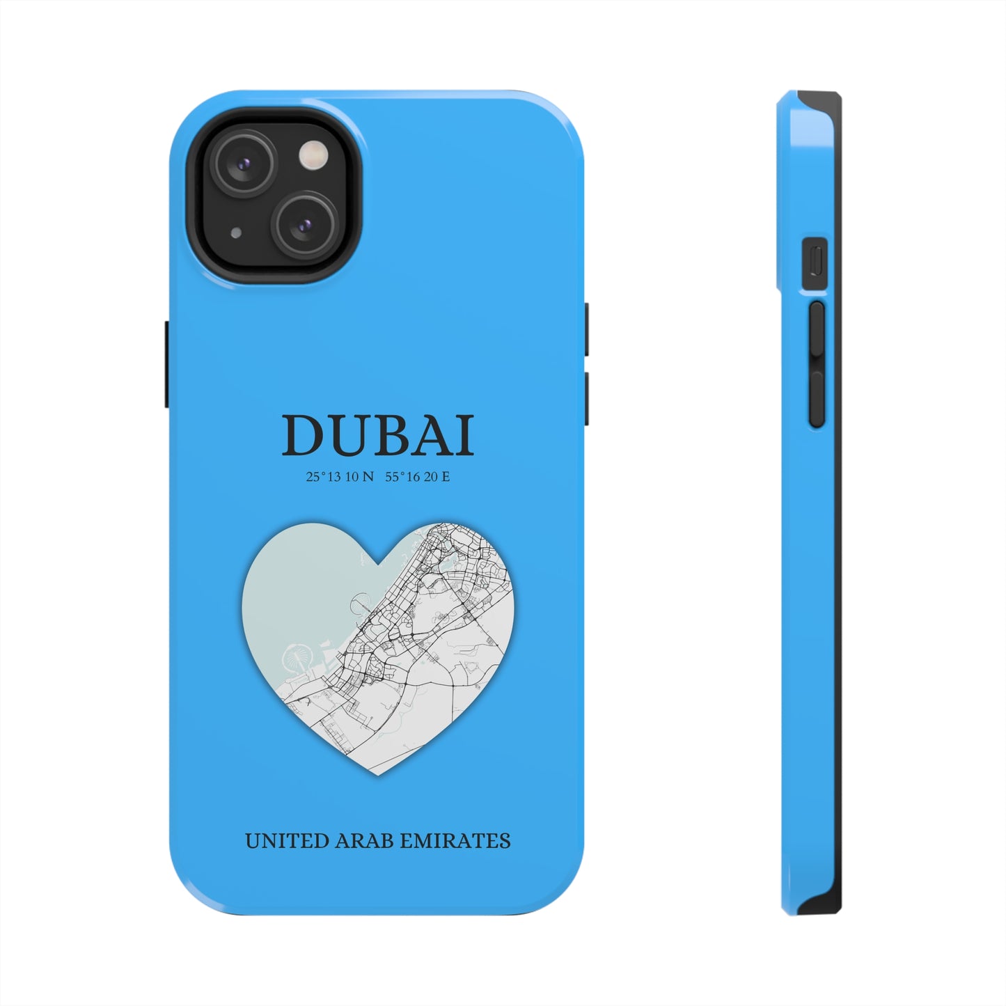 Dubai Heartbeat - Sky Blue (iPhone Case 11-15)Capture the essence of Dubai with RimaGallery's Heartbeat Purple iPhone case, blending durable protection and unique design. Perfect for iPhone 11-15 models. Free shRimaGallery