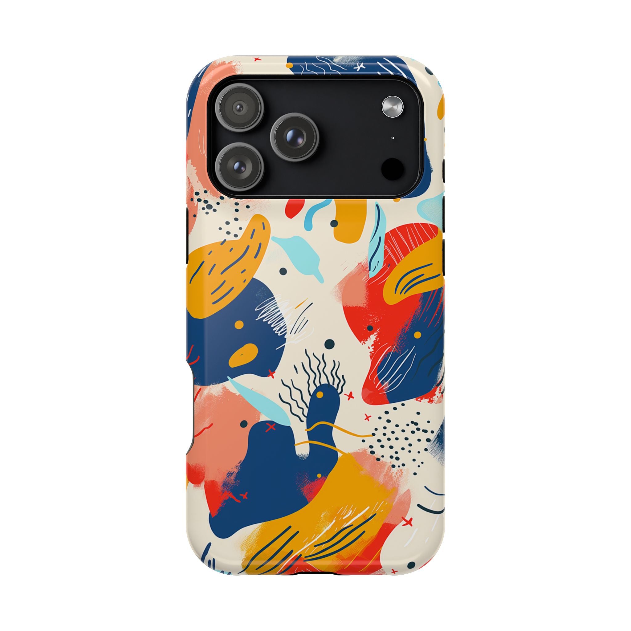 Abstract Color Splash Magnetic Phone Case — Impact-Resistant iPhone Cover