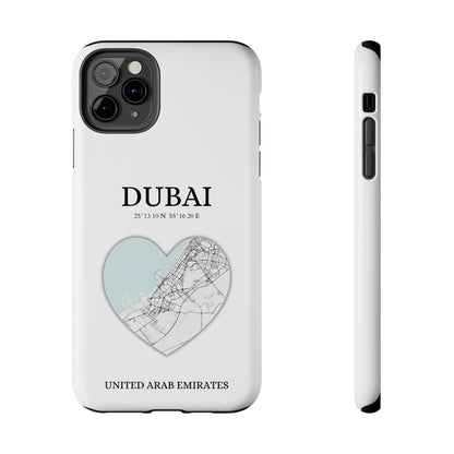 Dubai Heartbeat - White (iPhone Case 11-15)Capture the essence of Dubai with RimaGallery's Heartbeat White iPhone case, blending durable protection and unique design. Perfect for iPhone 11-15 models. Free shiRimaGallery