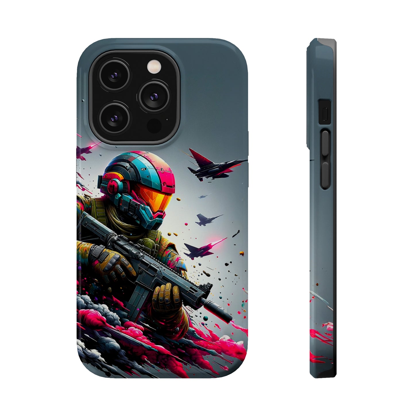 Spectrum Soldier (iPhone MagSafe Case)Spectrum Soldier MagSafe Durable Case: Style Meets Protection 📱✨
Upgrade your device with Rima Gallery's Spectrum Soldier MagSafe Durable Case. This case isn’t justRimaGallery