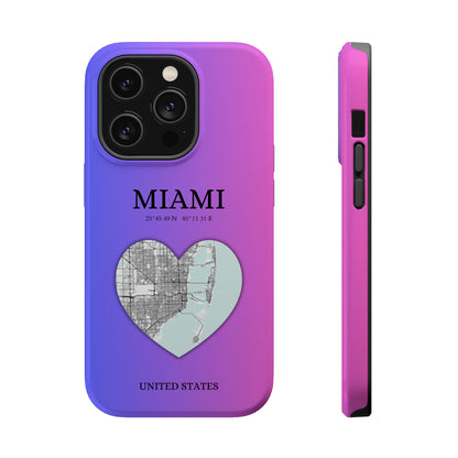 Miami Heartbeat - Magenta (iPhone MagSafe Case)Elevate your iPhone's style with the Miami Heartbeat Magenta MagSafe Case, offering robust protection, MagSafe compatibility, and a choice of matte or glossy finish.RimaGallery
