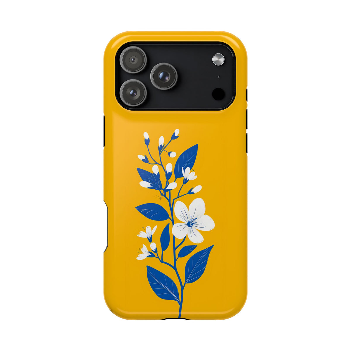 Blue Blossom Tough MagSafe Case for iPhone 13–17