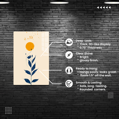 Radiant Petals (Acrylic)Make a statement with Radiant Petals acrylic prints. The 1⁄4" acrylic panel exudes the illusion of a smooth glass surface for vibrant artwork. Pre-installed hanging RimaGallery