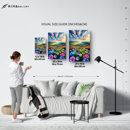 Blossom Valley Vista (Acrylic)Make a design statement with Blossom Valley Vista acrylic prints from RimaGallery. The sleek 1⁄4" acrylic material creates a glass-like illusion for your wall art. PRimaGallery