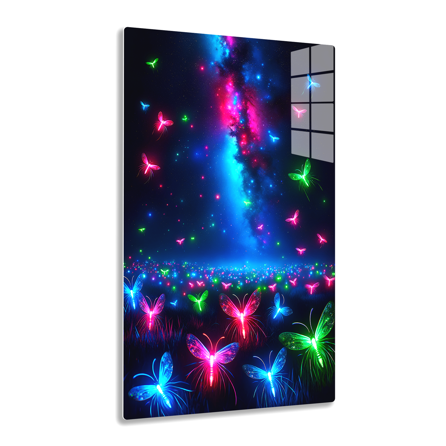 Neon Flutter (Acrylic)Make a statement with Neon Flutter acrylic prints. The 1⁄4" acrylic panel exudes the illusion of a smooth glass surface for vibrant artwork. Pre-installed hanging haRimaGallery