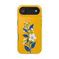 Yellow Floral Magnetic Impact Phone Case — Blue Blossom Protective Cover