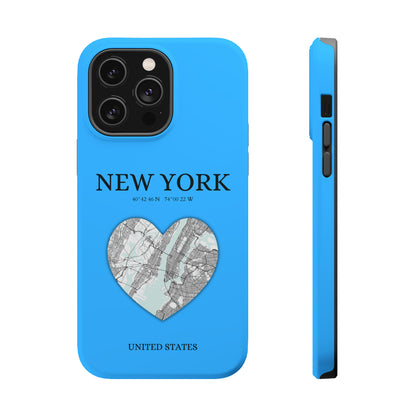 Add a touch of New York to your iPhone with the Sky Blue Heartbeat MagSafe Case, offering durable protection, seamless MagSafe compatibility, and a choice between ma-York Heartbeat - Sky Blue (iPhone MagSafe Case)