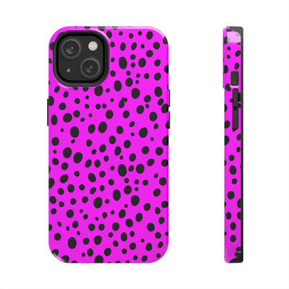 Dotted Delight - Purple (iPhone Case 11-15)Elevate your iPhone's style with a Purple surface with scattered dark dots and a tough case. Sleek, durable protection for models 11-15. Free US shipping.RimaGallery