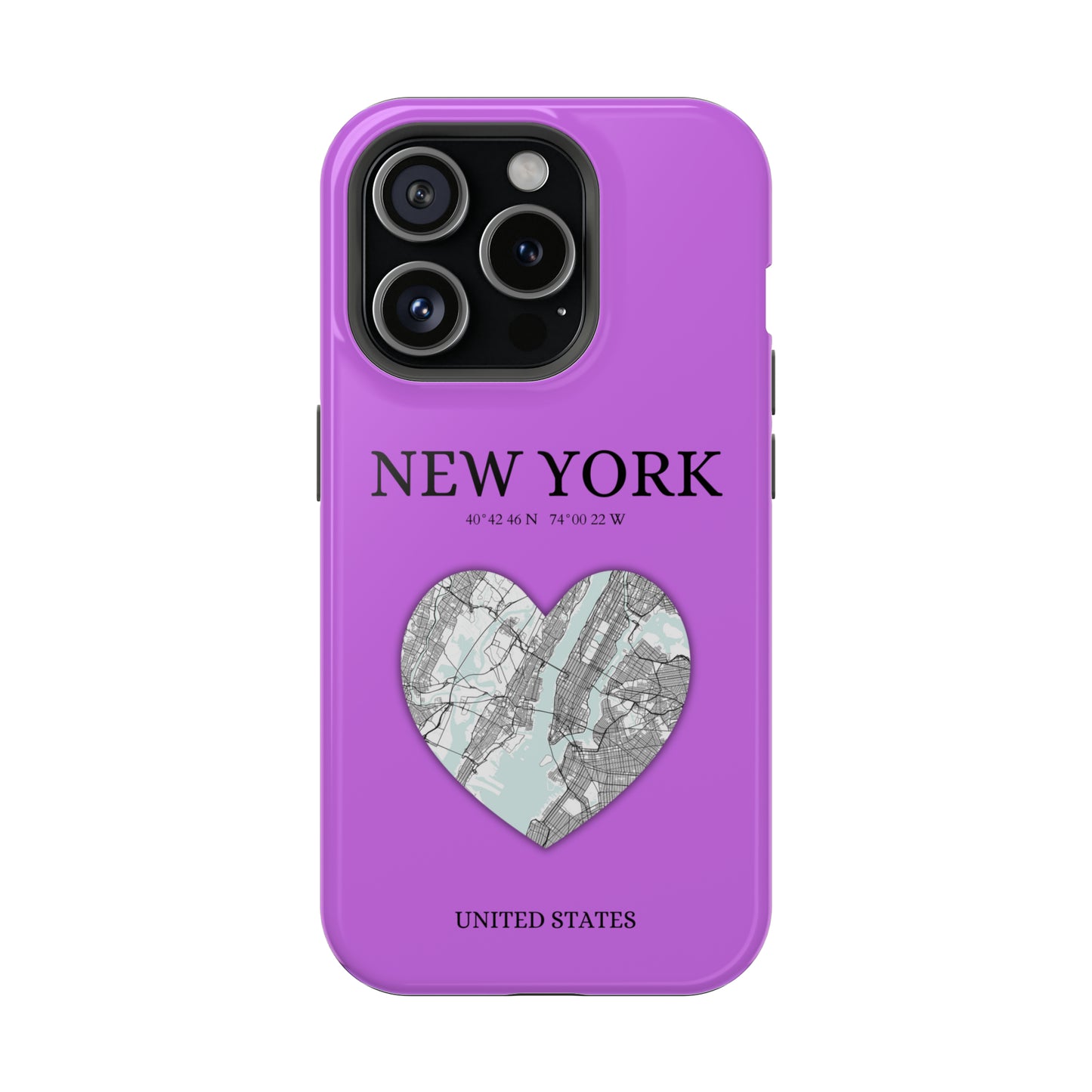 Add a touch of New York to your iPhone with the Purple Heartbeat MagSafe Case, offering durable protection, seamless MagSafe compatibility, and a choice between matt-York Heartbeat - Purple (iPhone MagSafe Case)