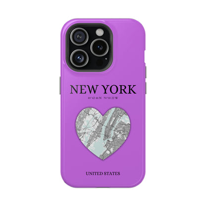 Add a touch of New York to your iPhone with the Purple Heartbeat MagSafe Case, offering durable protection, seamless MagSafe compatibility, and a choice between matt-York Heartbeat - Purple (iPhone MagSafe Case)
